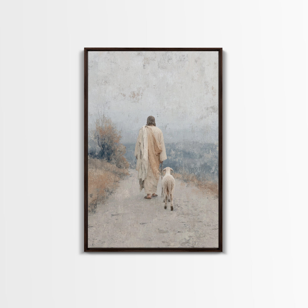 Horizon Walk – Framed Canvas Print – Christian Wall Art – Christian Art Print – Jesus Painting – Subtle Christian Art – Christian Christmas