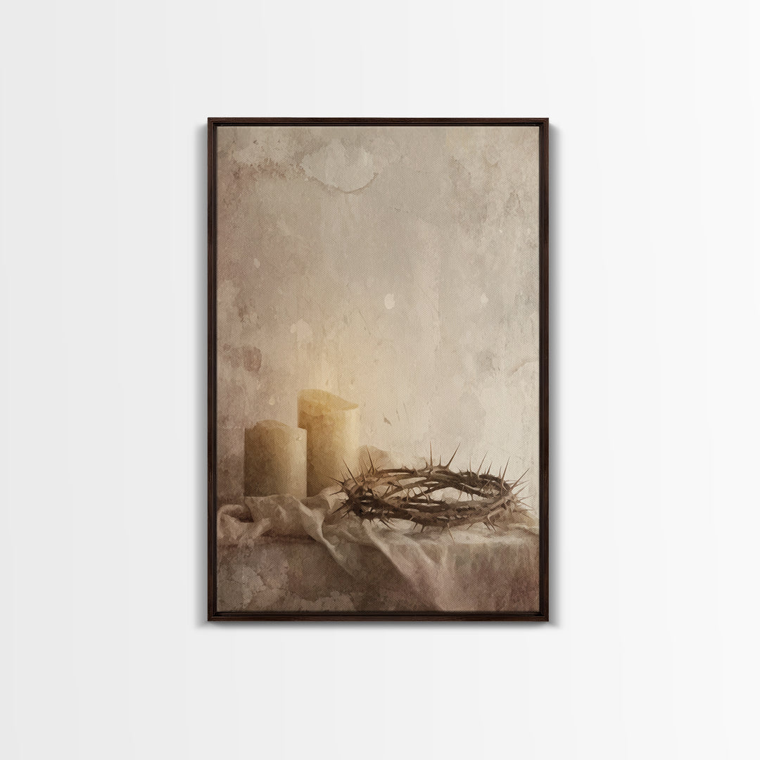 Quiet Sacrifice – Framed Canvas Print – Christian Art Canvas – Christian Wall Art – Subtle Christian Art – Christian Christmas Art