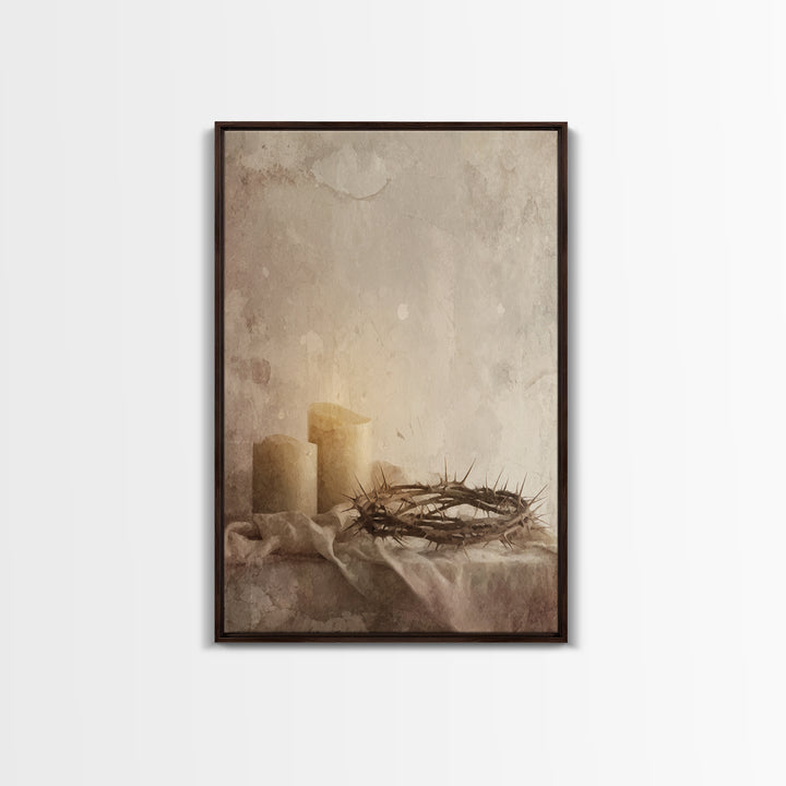 Quiet Sacrifice – Framed Canvas Print – Christian Art Canvas – Christian Wall Art – Subtle Christian Art – Christian Christmas Art