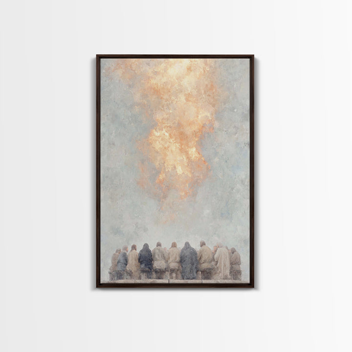 Pentecost Flame – Framed Canvas Print – Christian Wall Art – Christian Art Canvas – Christian Painting – Vintage Christian Art – Christian