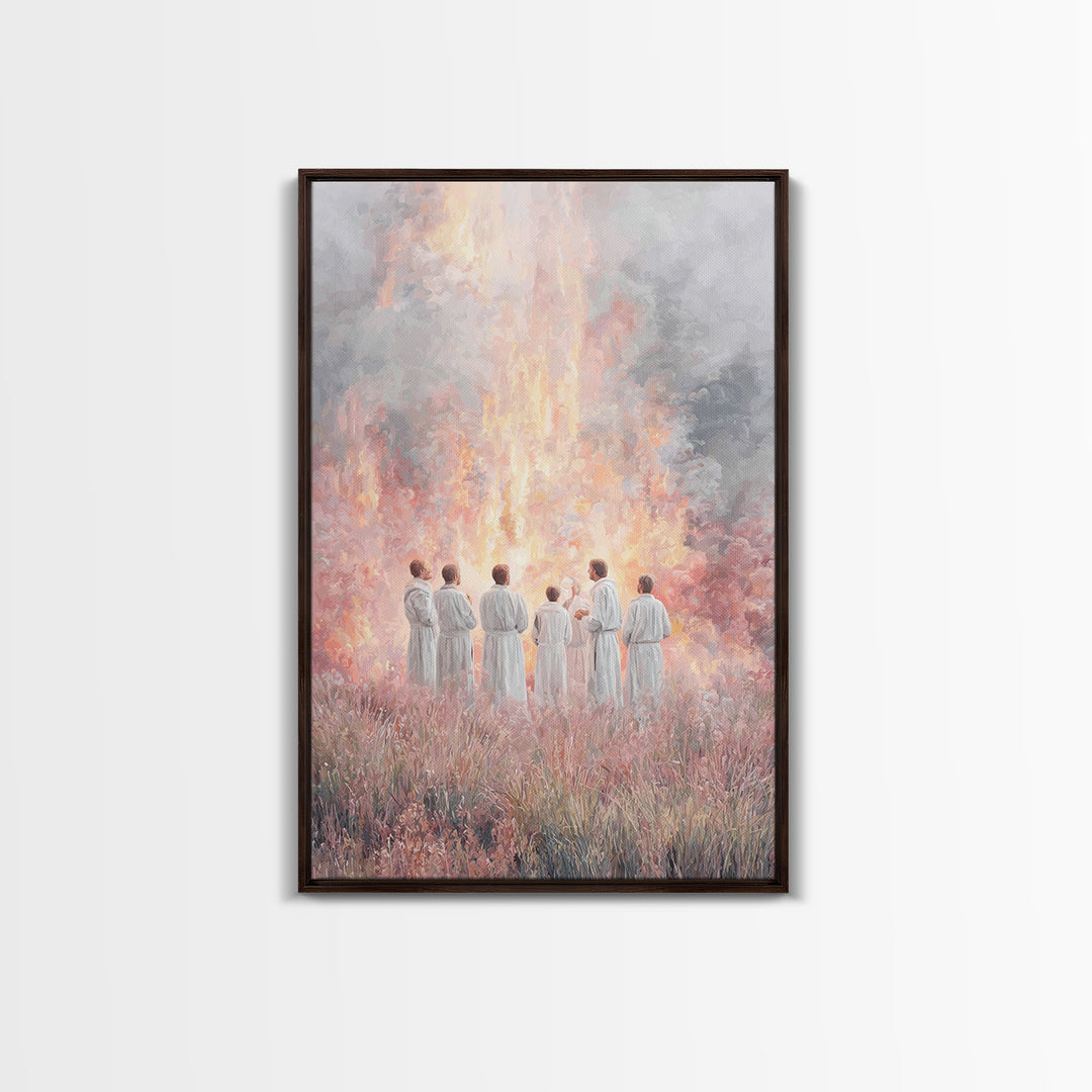 Fires Of Fellowship – Framed Canvas Print – Christian Wall Art – Christian Art Canvas – Christian Painting – Christian Art – Vintage Christ
