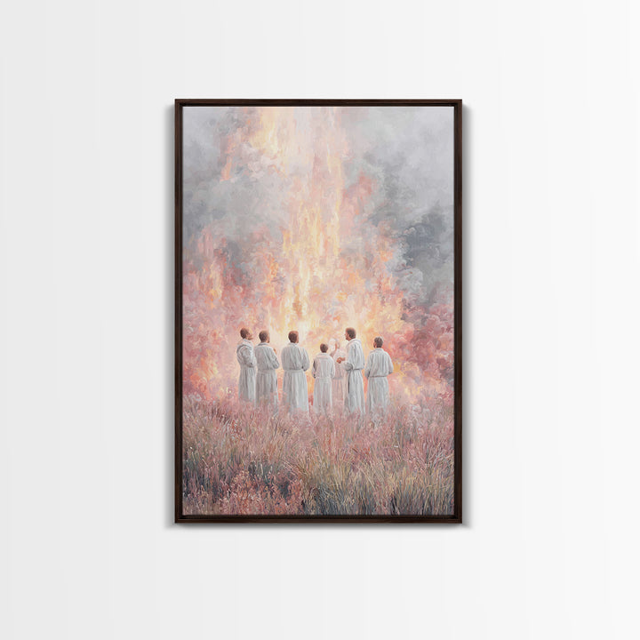 Fires Of Fellowship – Framed Canvas Print – Christian Wall Art – Christian Art Canvas – Christian Painting – Christian Art – Vintage Christ