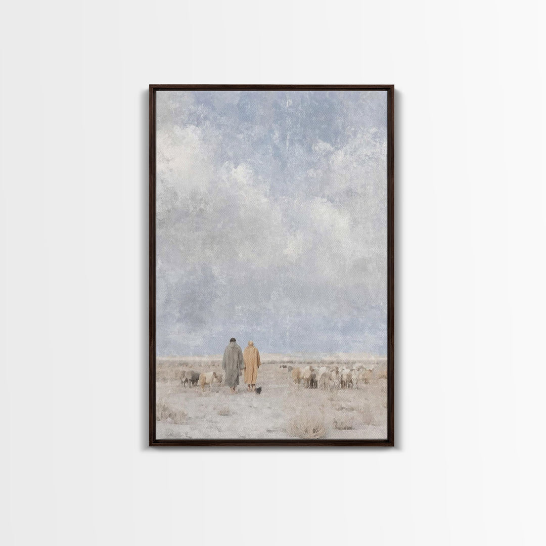 Silent Winter Path, Framed Canvas Print, Christian Art Canvas, Christian Christmas Art, Christmas Wall Art, Subtle Christian Art
