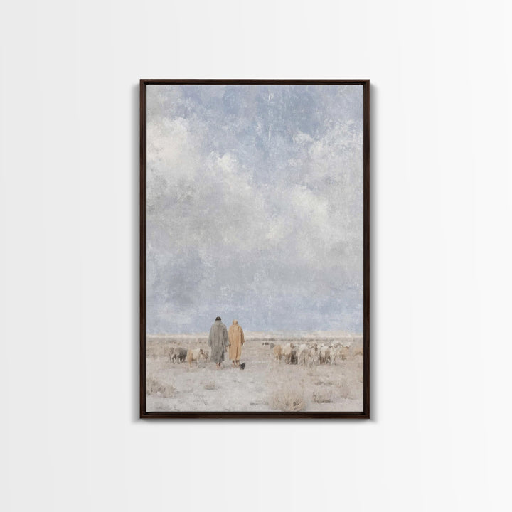 Silent Winter Path, Framed Canvas Print, Christian Art Canvas, Christian Christmas Art, Christmas Wall Art, Subtle Christian Art