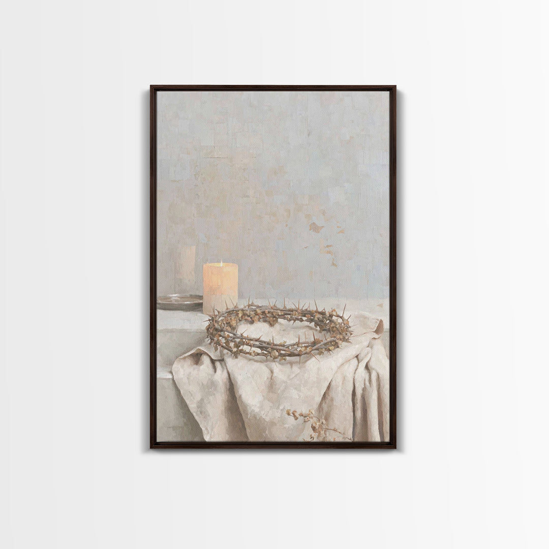 Mercy Crown Light, Framed Canvas Print, Christian Art Canvas, Christian Wall Art, Modern Christian Art, Christian Gift