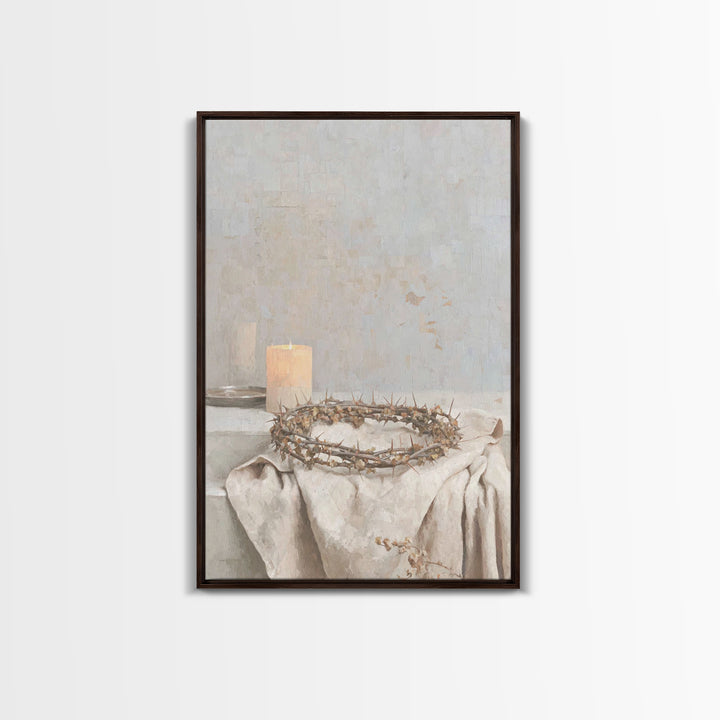 Mercy Crown Light, Framed Canvas Print, Christian Art Canvas, Christian Wall Art, Modern Christian Art, Christian Gift