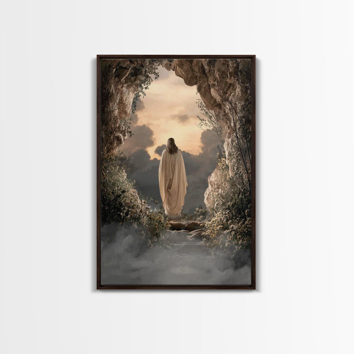 Resurrection Path – Framed Canvas Print – Christian Wall Art – Christian Art Canvas – Jesus Painting – Large Christian Painting – Modern Ch