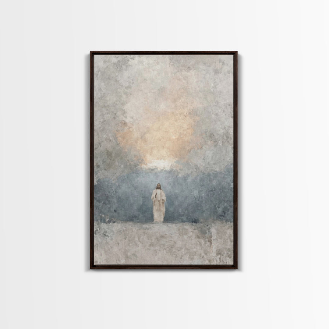 Dawn Of Mercy – Framed Canvas Print – Christian Wall Art – Christian Art Canvas – Jesus Painting – Minimalist Christian Art – Christian Art