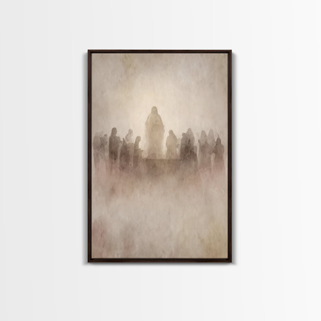 Holy Gathering – Framed Canvas Print – Christian Wall Art – Subtle Christian Art – Christian Art Canvas – Christian Painting – Vintage Chri