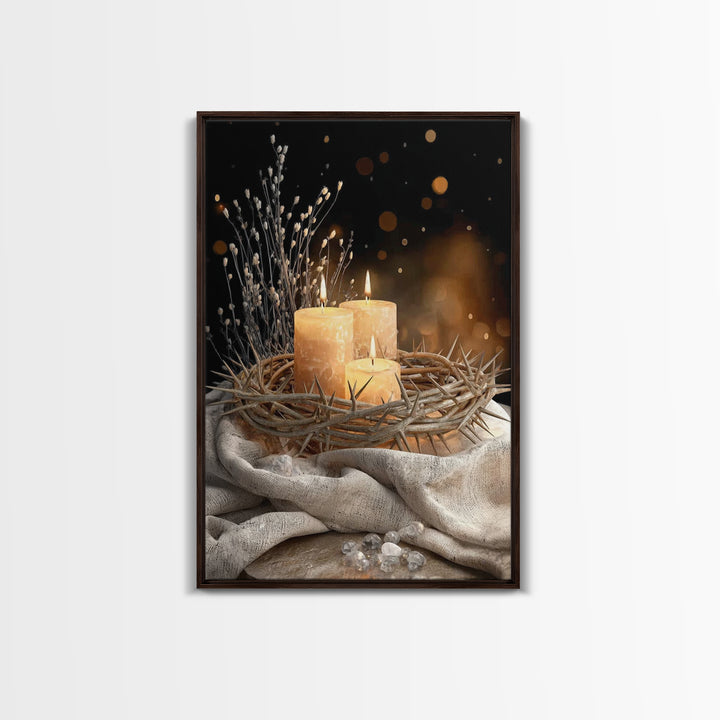 Crown Of Light – Framed Canvas Print – Christian Wall Art – Christian Art Canvas – Christmas Art – Christian Decor – Moody Christian Art