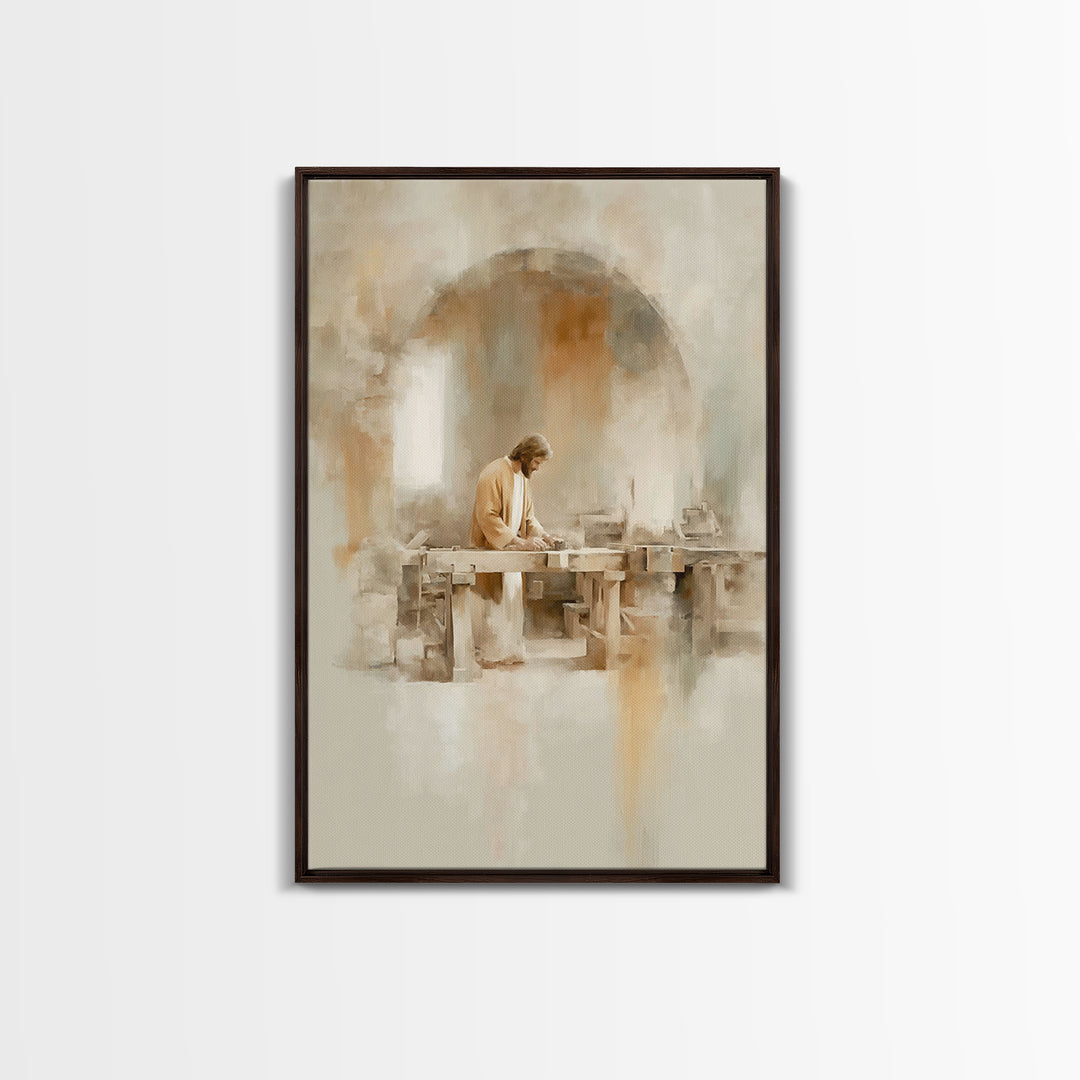 Craft Of Devotion – Framed Canvas Print – Christian Wall Art – Christian Art Canvas – Christian Painting – Minimalist Christian Art – Chris