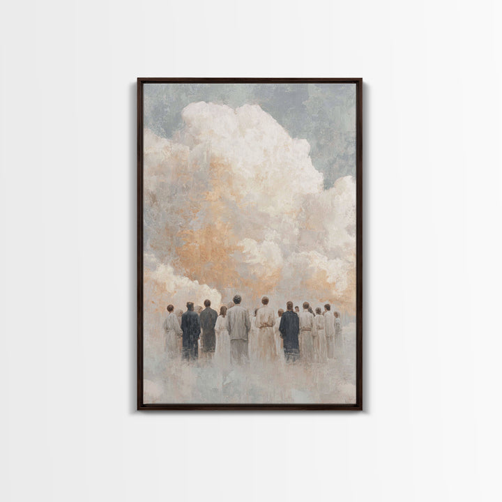 Cloudward Gathering - Framed Canvas Print - Christian Art Canvas - Christian Wall Art - Christian Painting - Christian Decor - Christmas Ar