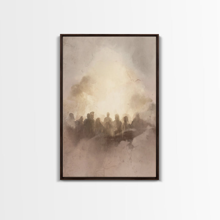 Dawnward Assembly, Framed Canvas Print, Christian Wall Art, Christian Art Canvas, Christian Painting, Christian Decor, Christmas Art