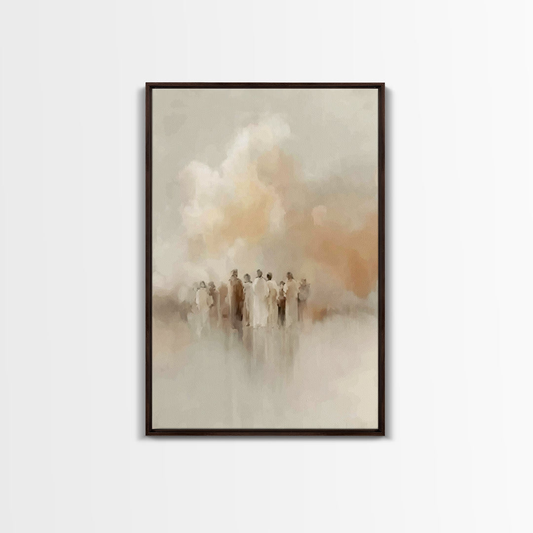 Soft Cloud Gathering, Framed Canvas Print, Christian Wall Art, Christian Art Canvas, Christian Painting, Christian Decor, Christmas Art