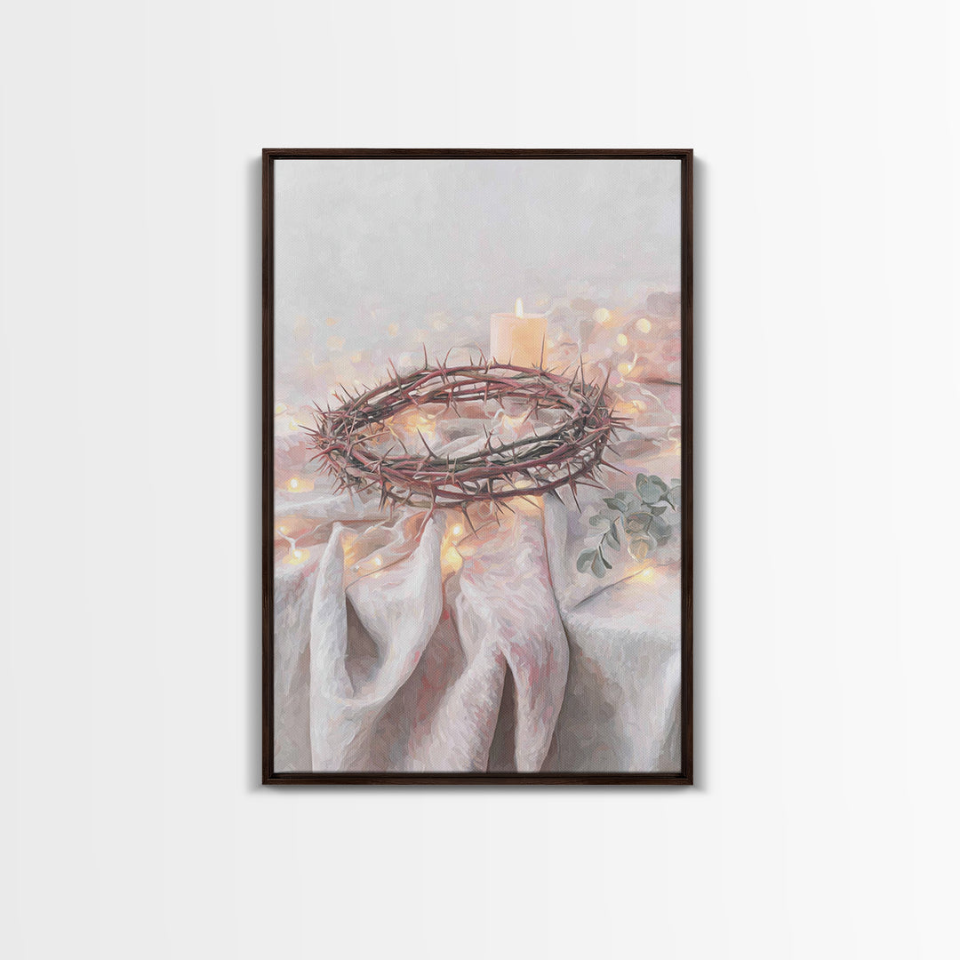 Thorns Of Grace | Framed Canvas Print | Christian Art Canvas | Christian Christmas Art | Christian Wall Art | Subtle Christian Art | Christ