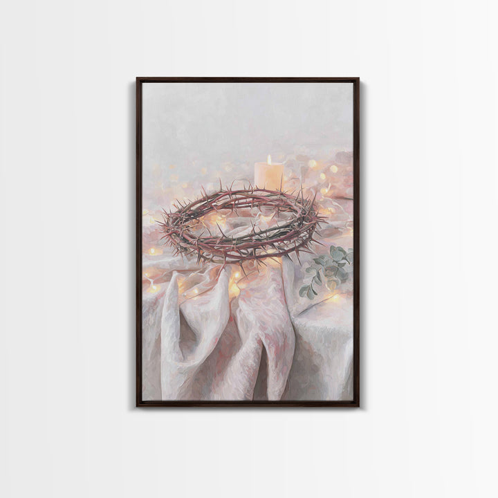 Thorns Of Grace | Framed Canvas Print | Christian Art Canvas | Christian Christmas Art | Christian Wall Art | Subtle Christian Art | Christ