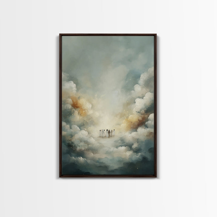 Celestial Gathering - Framed Canvas Print - Christian Wall Art - Christian Art Canvas - Christian Painting - Christian Decor - Christmas Ar