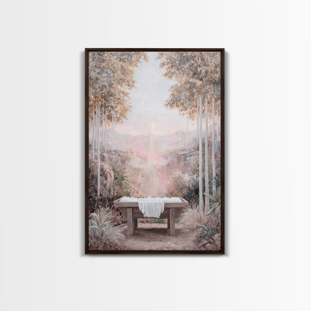 Dawn Of Promise – Framed Canvas Print – Christian Wall Art – Christian Art Canvas – Christmas Art – Christian Gift Ideas – Subtle Christian