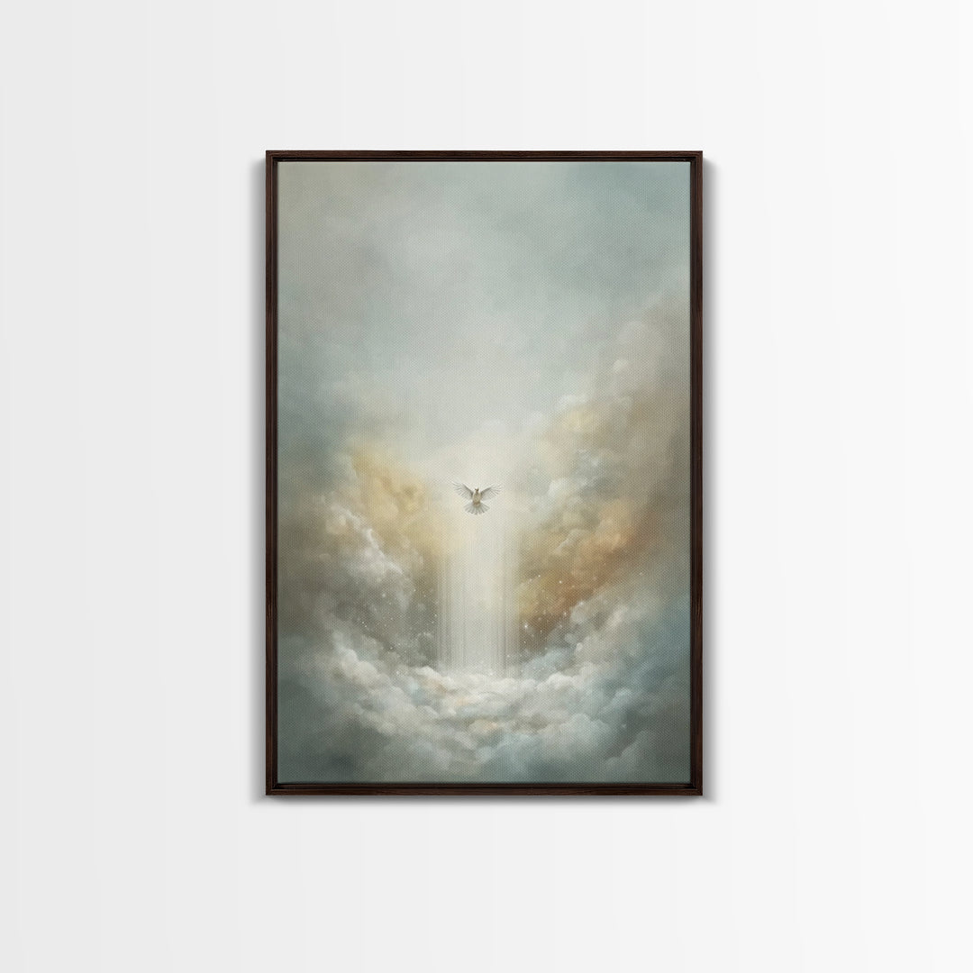 Heavenly Ascension, Framed Canvas Print, Christian Art Canvas, Christian Wall Art, Modern Christian Art, Subtle Christian Art, Christian Gi