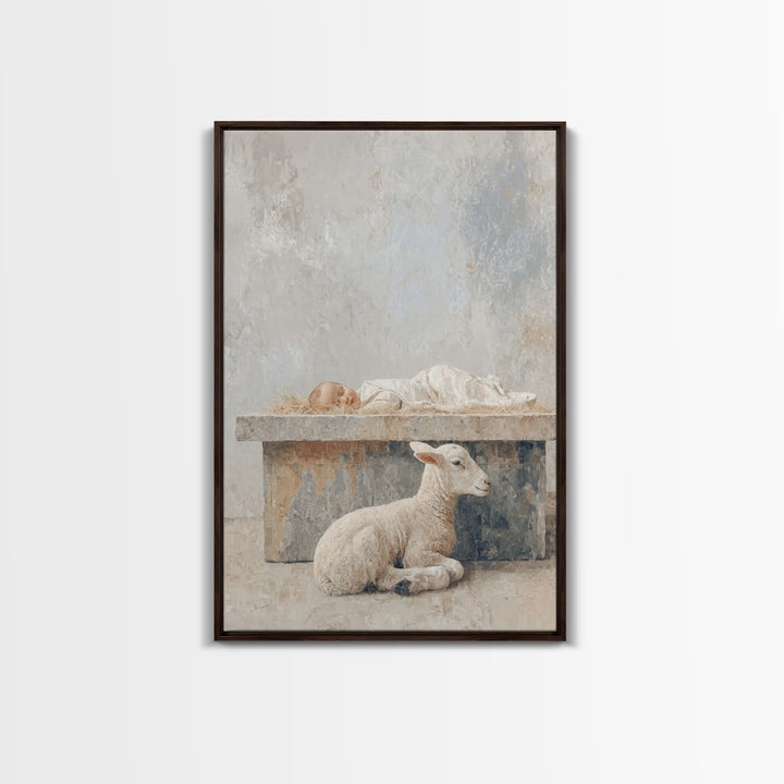 Manger Quiet Hope – Framed Canvas Print – Christian Wall Art – Christian Christmas Art – Christian Art Canvas – Subtle Christian Art – Jesu