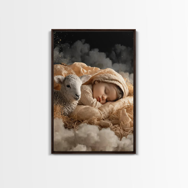 Heaven’s Soft Peace – Framed Canvas Print – Christian Wall Art – Christian Art Canvas – Jesus Painting – Christian Christmas Art – Christia