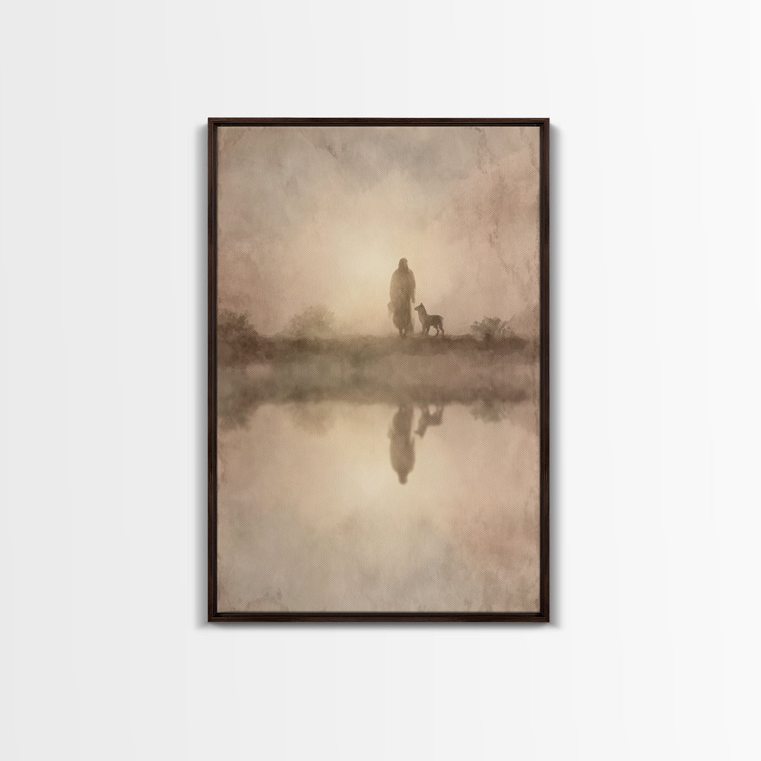 Shepherd’s Gentle Path – Framed Canvas Print – Christian Art Canvas – Christian Wall Art – Subtle Christian Art – Christian Painting – Chri