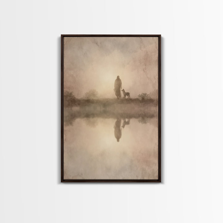Shepherd’s Gentle Path – Framed Canvas Print – Christian Art Canvas – Christian Wall Art – Subtle Christian Art – Christian Painting – Chri