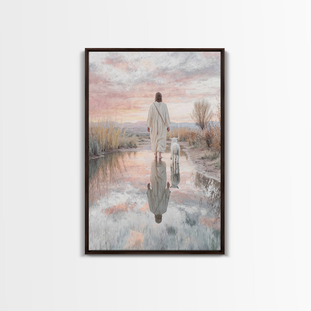 Still Waters Grace – Framed Canvas Print – Christian Art Canvas – Christian Painting – Jesus Art Print – Large Christian Art – Christian De