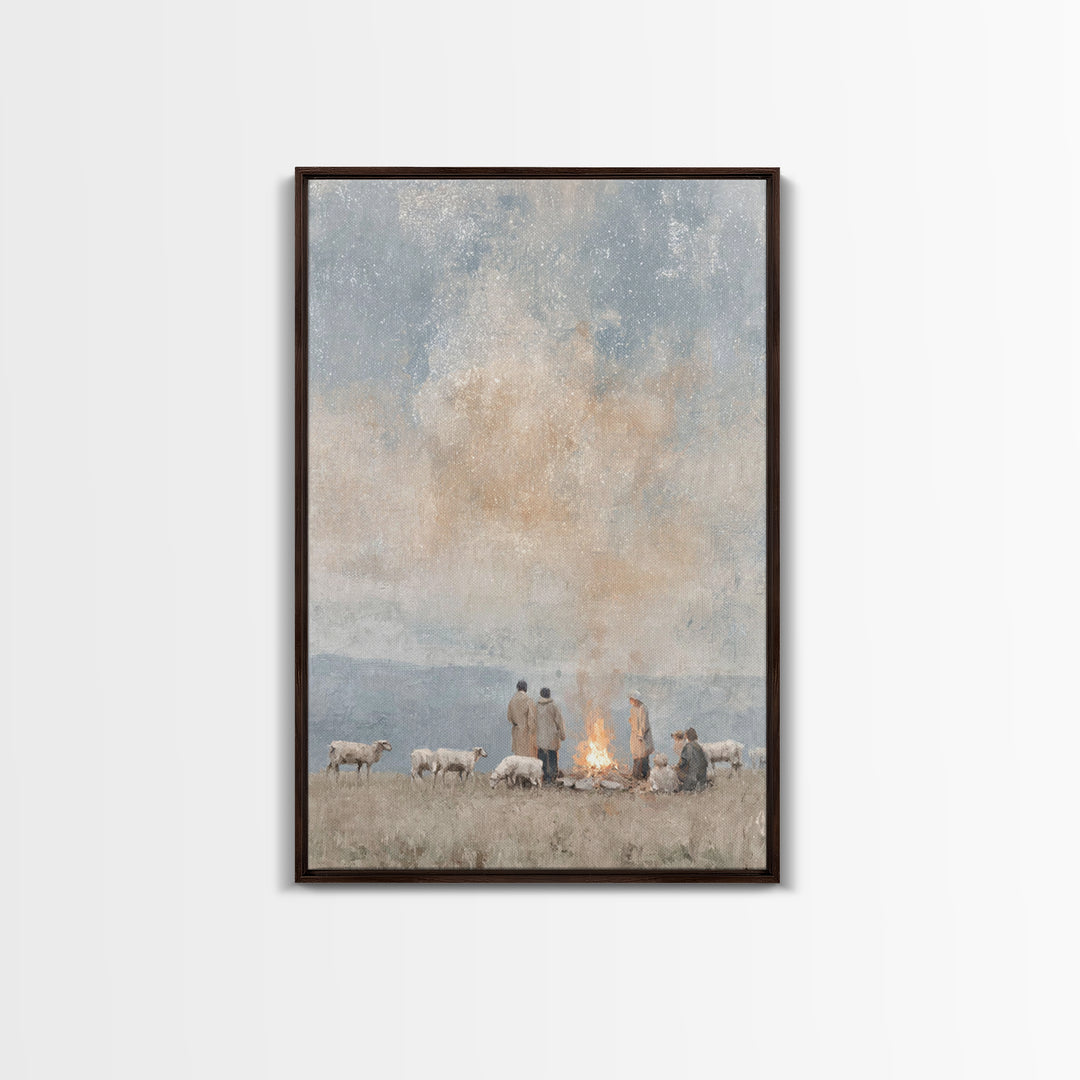 Still Night Vigil – Framed Canvas Print – Christian Art Canvas – Subtle Christian Art – Christian Painting – Christmas Art – Christian Wall