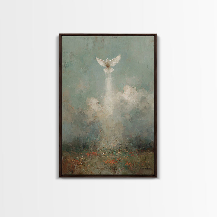 Rising Peace, Framed Canvas Print, Christian Art Canvas, Christian Wall Art, Christian Christmas Art, Unique Christian Art, Moody Christian