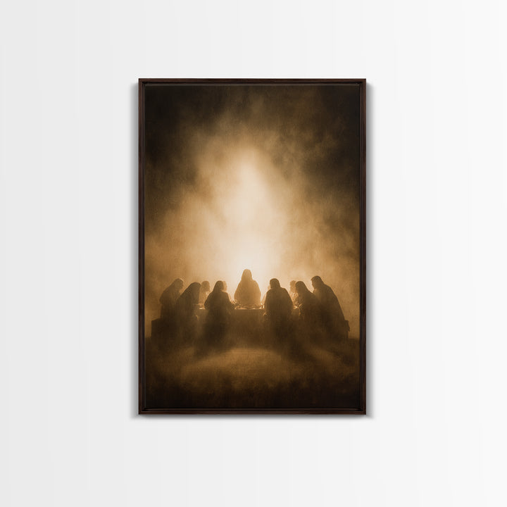 Supper Of Grace – Framed Canvas Print – Christian Art Canvas – Christian Wall Art – Jesus Painting – Christian Christmas Art – Vintage Chri