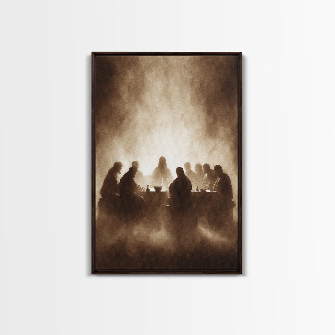 Table Of Fellowship – Framed Canvas Print – Christian Wall Art – Jesus Painting – Christian Art Canvas – Moody Christian Art – Christian Ch