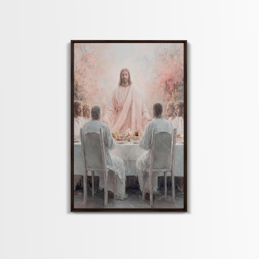 Light Of Communion – Framed Canvas Print – Christian Art Canvas – Christian Painting – Christian Wall Art – Jesus Christmas Art – Vintage C