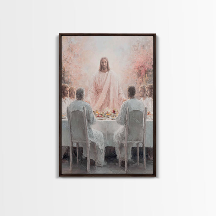 Light Of Communion – Framed Canvas Print – Christian Art Canvas – Christian Painting – Christian Wall Art – Jesus Christmas Art – Vintage C