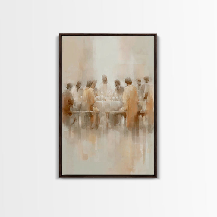 Holy Feast Circle – Framed Canvas Print – Christian Painting – Christian Wall Art – Jesus Art Print – Christian Art Canvas – Vintage Christ