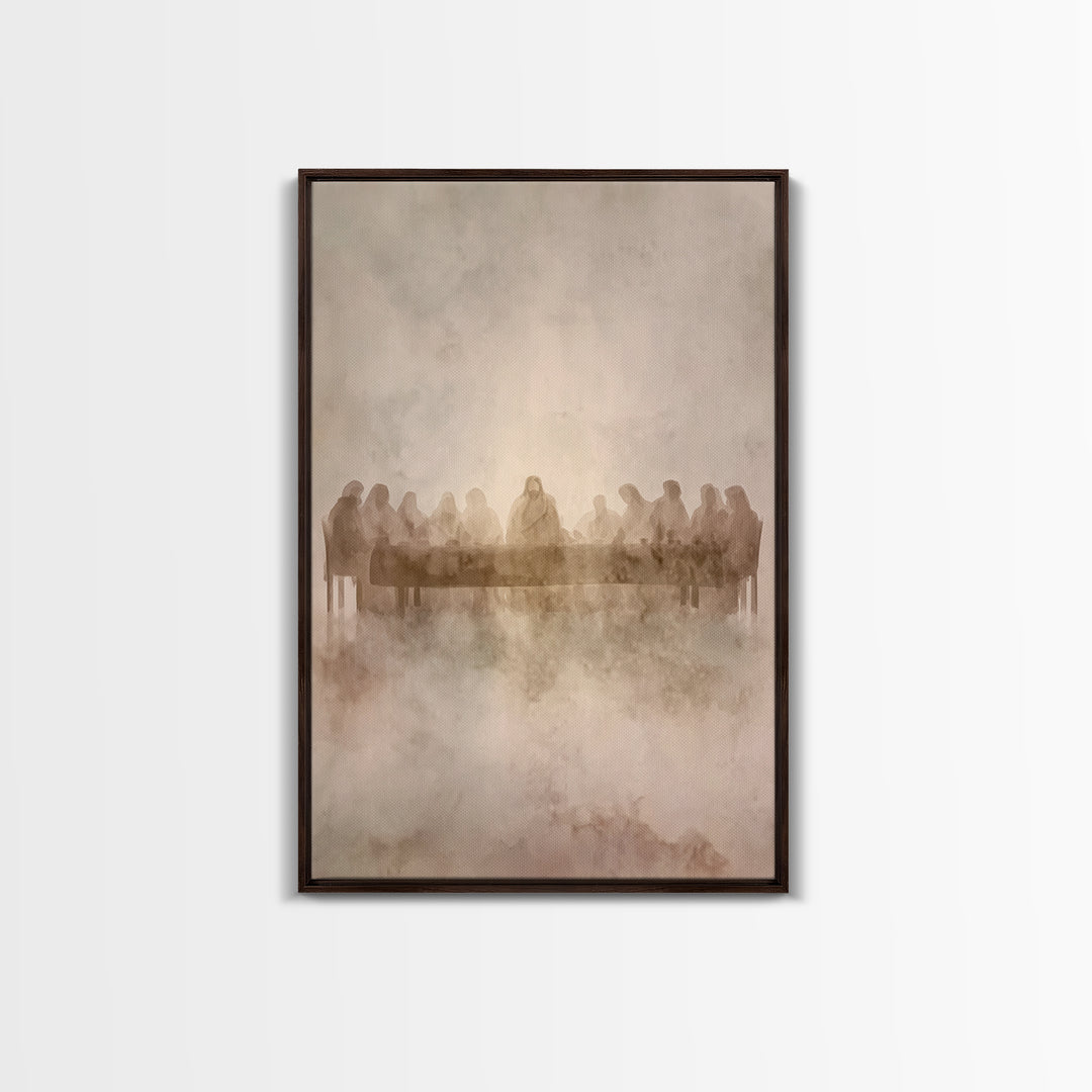 Table Of Twelve – Framed Canvas Print – Christian Art Canvas – Christian Wall Art – Jesus Painting – Minimalist Christian Art – Christian C