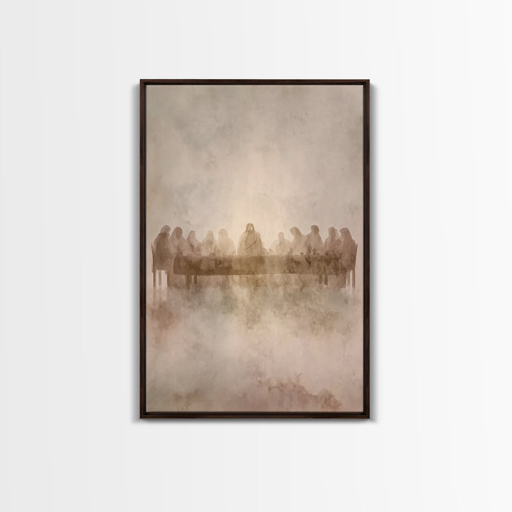 Table Of Twelve – Framed Canvas Print – Christian Art Canvas – Christian Wall Art – Jesus Painting – Minimalist Christian Art – Christian C