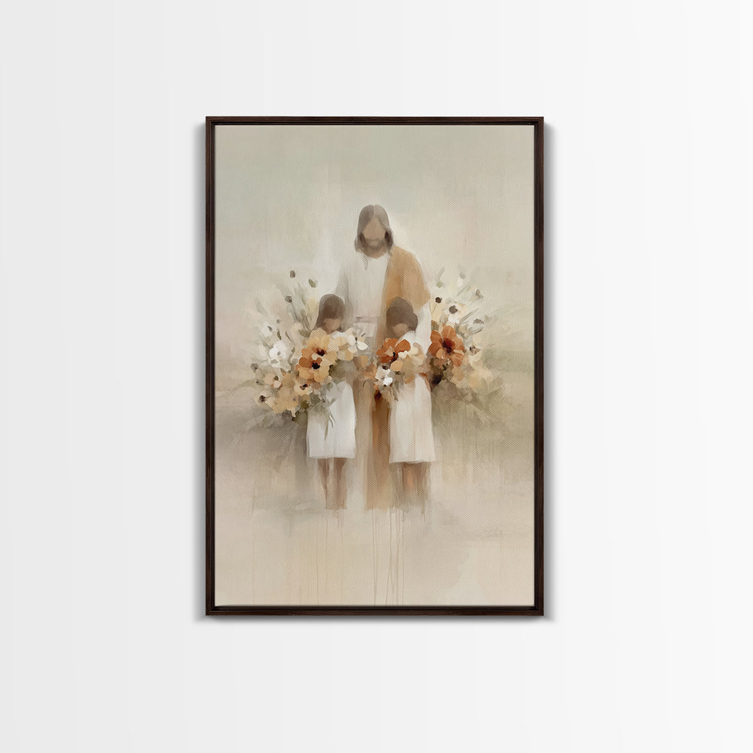 Garden Of Blessing | Framed Canvas Print | Christian Art Canvas | Jesus Art Print | Minimalist Christian Art | Christian Wall Art | Christi