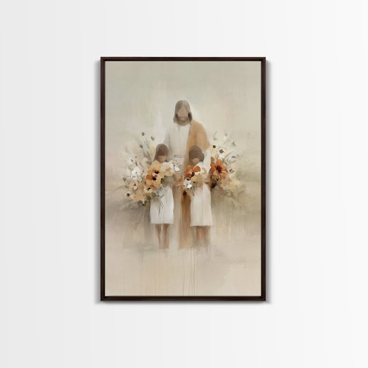 Garden Of Blessing | Framed Canvas Print | Christian Art Canvas | Jesus Art Print | Minimalist Christian Art | Christian Wall Art | Christi