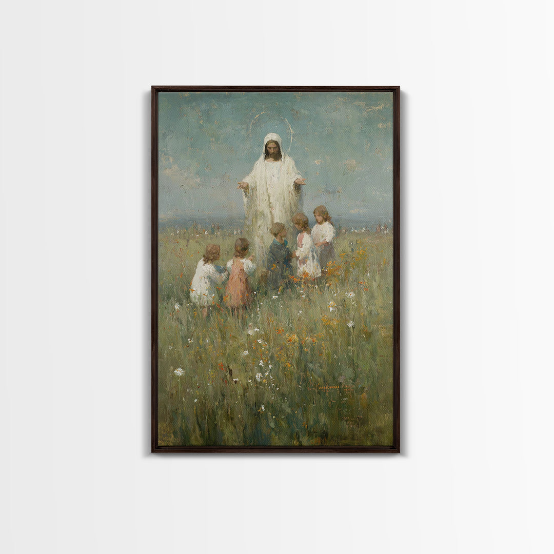 Field Of Hope – Framed Canvas Print – Christian Art Canvas – Jesus Painting – Christian Wall Art – Vintage Christian Art – Christian Art
