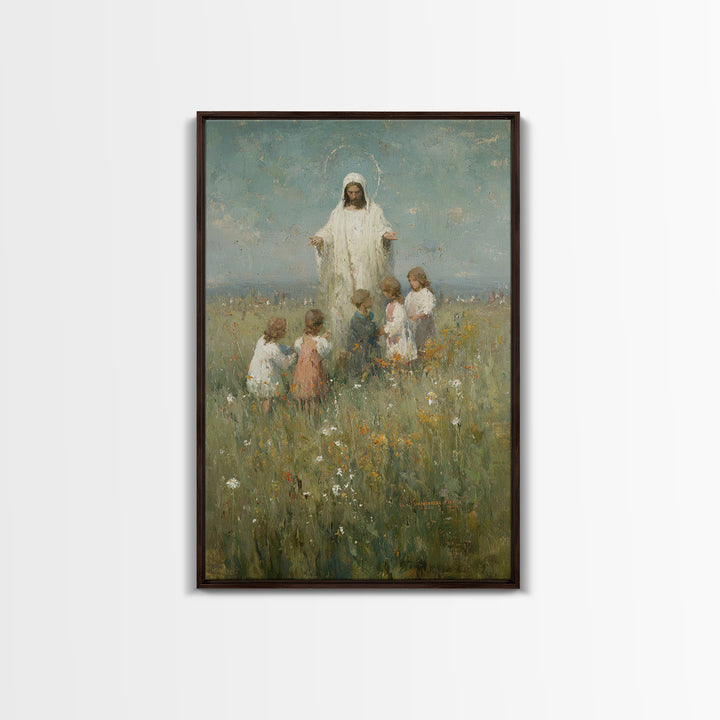 Field Of Hope – Framed Canvas Print – Christian Art Canvas – Jesus Painting – Christian Wall Art – Vintage Christian Art – Christian Art
