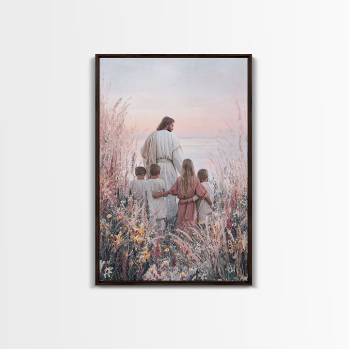 Pastel Horizon Light, Framed Canvas Print, Christian Wall Art, Jesus Art Print, Christian Art Canvas, Christian Painting, Modern Christian
