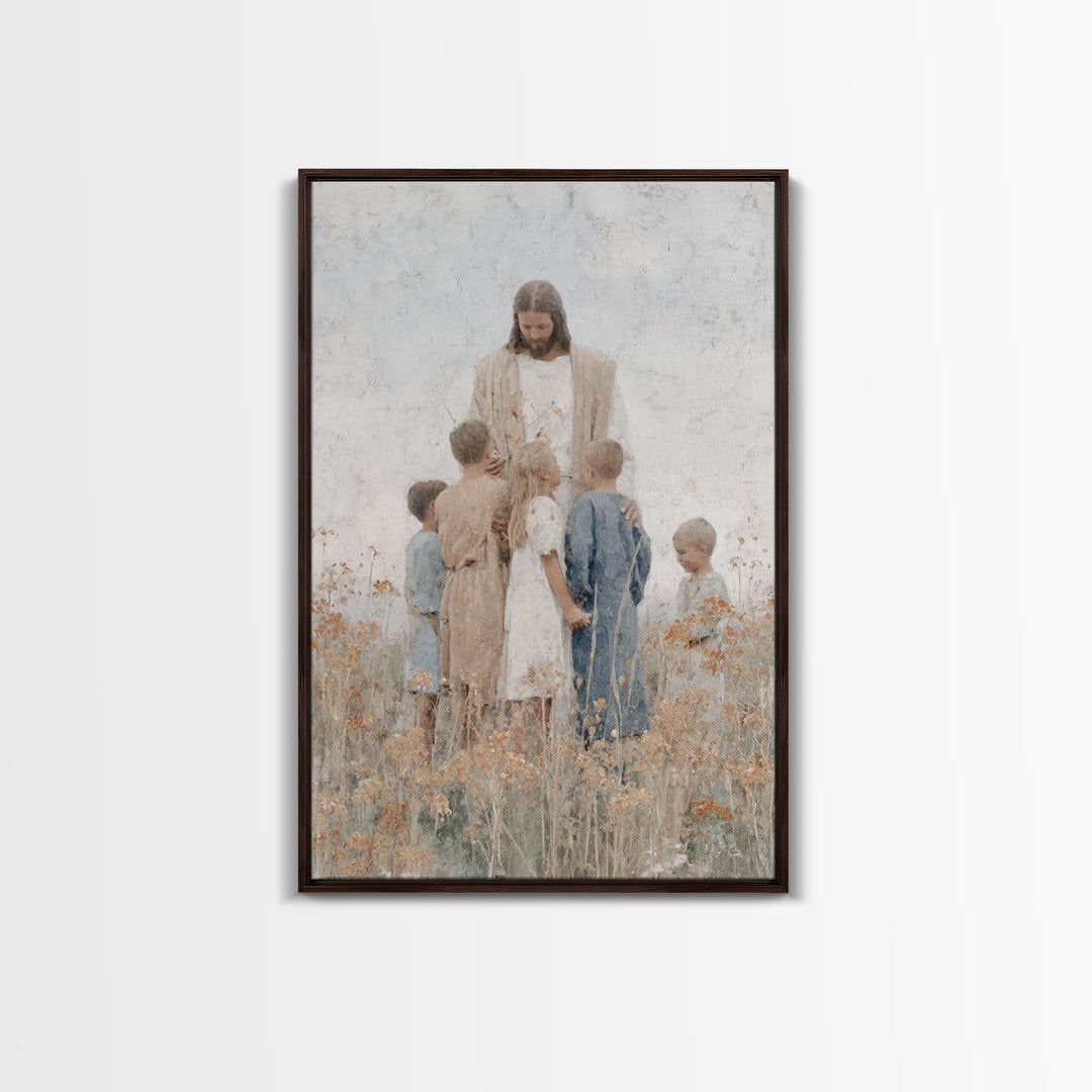 Circle Of Blessing – Framed Canvas Print – Christian Painting – Christian Art Canvas – Jesus Art Print – Subtle Christian Paintings – Chris