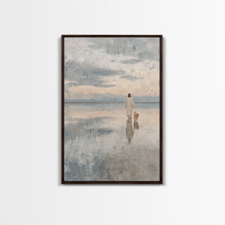 Walk Of Peace | Framed Canvas Print | Christian Wall Art | Jesus Canvas Art | Christian Art Canvas | Minimalist Christian Art | Christian P