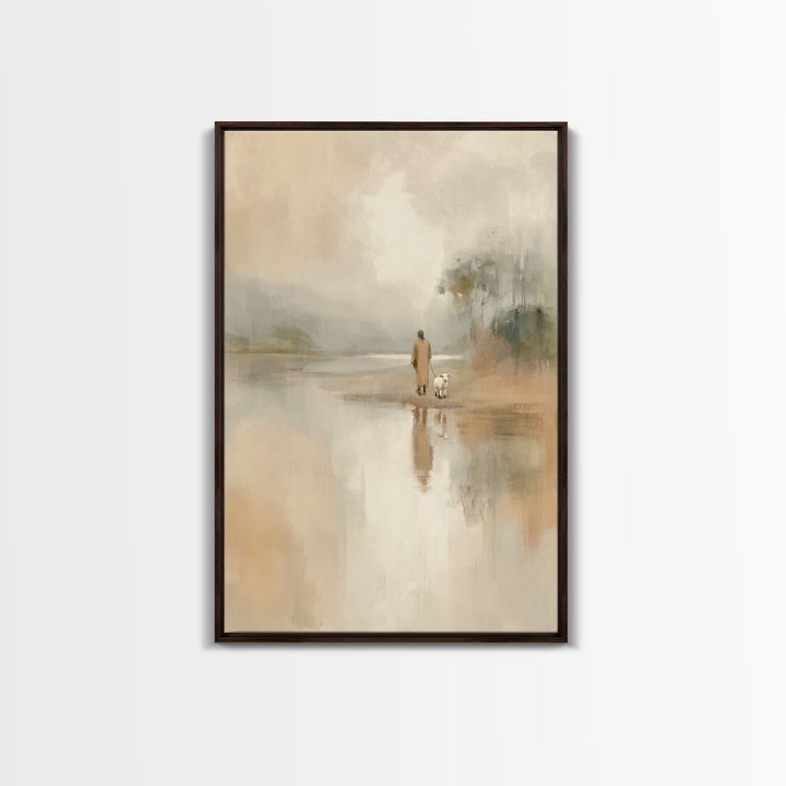 Quiet Shepherd Path – Framed Canvas Print – Christian Wall Art – Christian Art Canvas – Jesus Painting – Subtle Christian Art – Christmas A