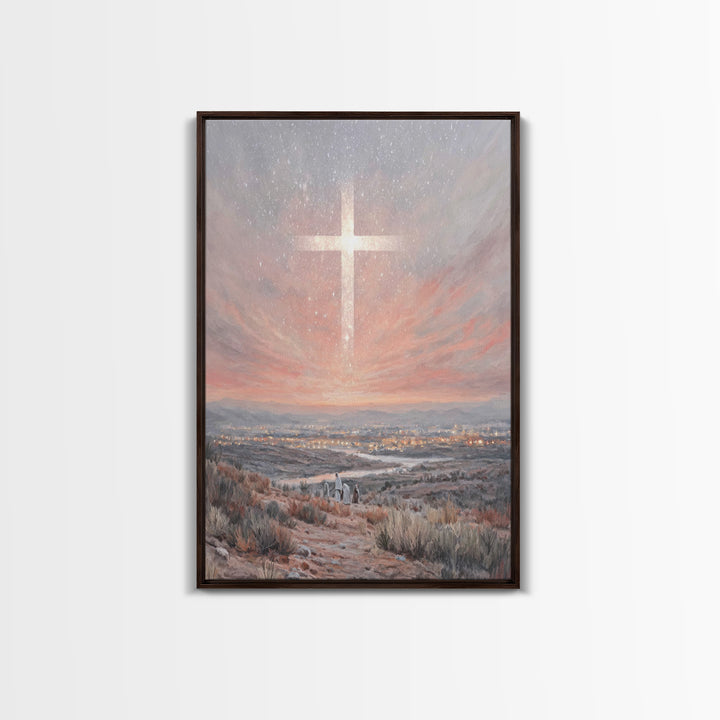 Bethlehem Star Glory – Framed Canvas Print – Christmas Art – Christian Art Canvas – Christian Wall Art – Modern Christian Art – Christian C