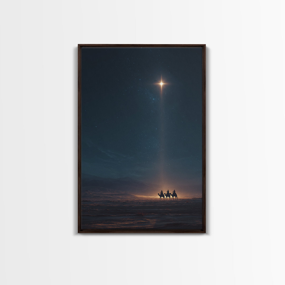 Guiding Light Promise | Framed Canvas Print | Christmas Art | Christian Art Canvas | Christian Wall Art | Moody Christian Art | Christmas A