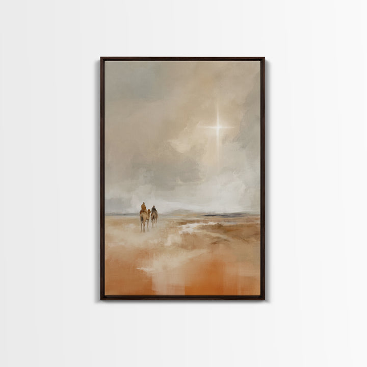 Desert Star Path, Framed Canvas Print, Christian Art Canvas, Christmas Art, Christian Wall Art, Minimalist Christian Art, Christian Christm