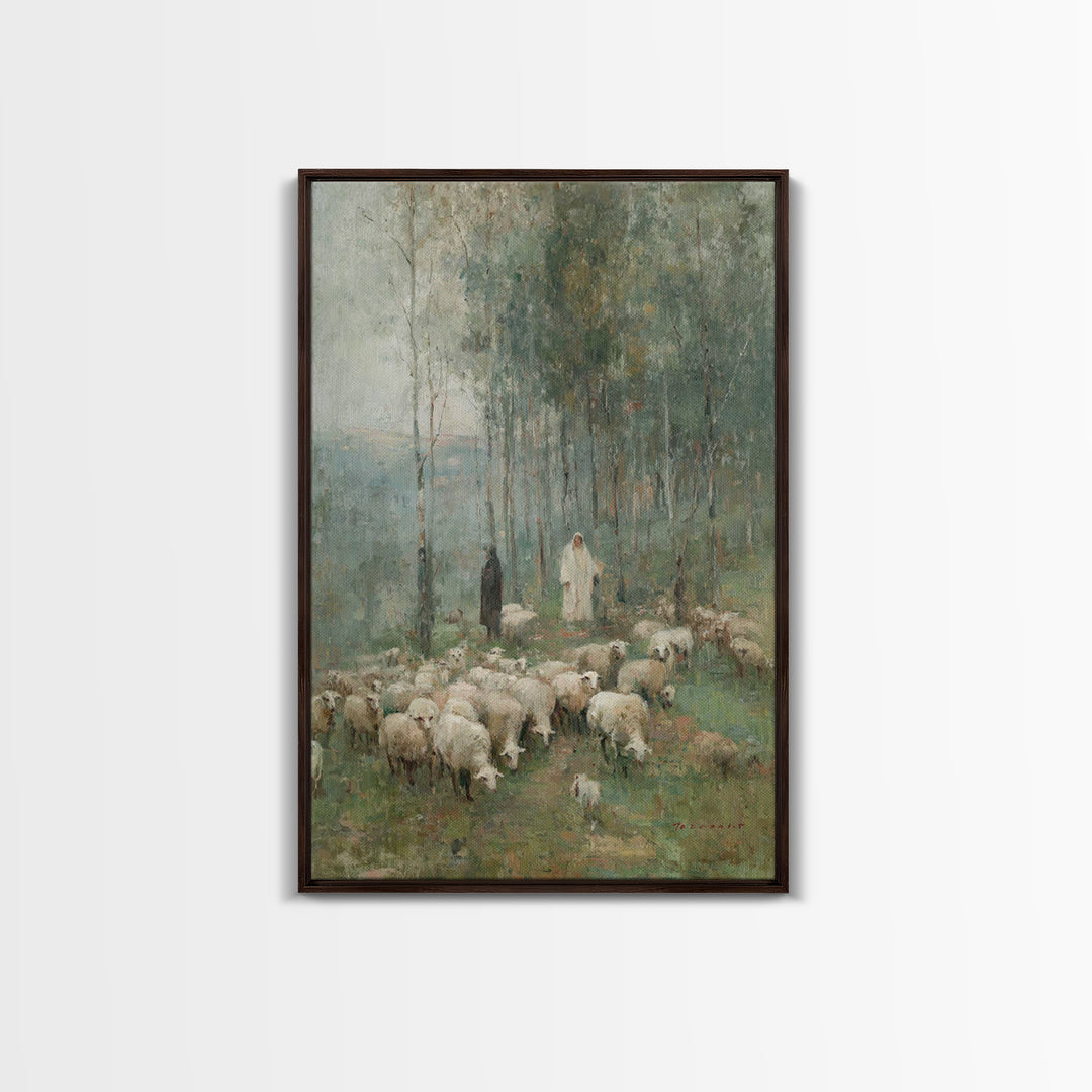Pasture Of Grace – Framed Canvas Print – Christian Art Canvas – Christian Wall Art – Christian Painting – Subtle Christian Art – Christian