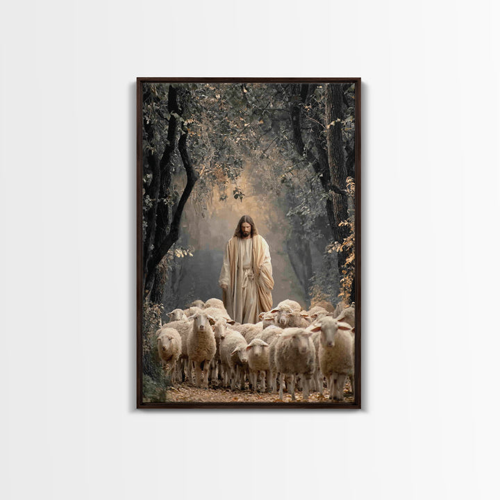 Divine Path Guide – Framed Canvas Print – Jesus Painting – Christian Wall Art – Christian Art Canvas – Large Christian Painting – Christian